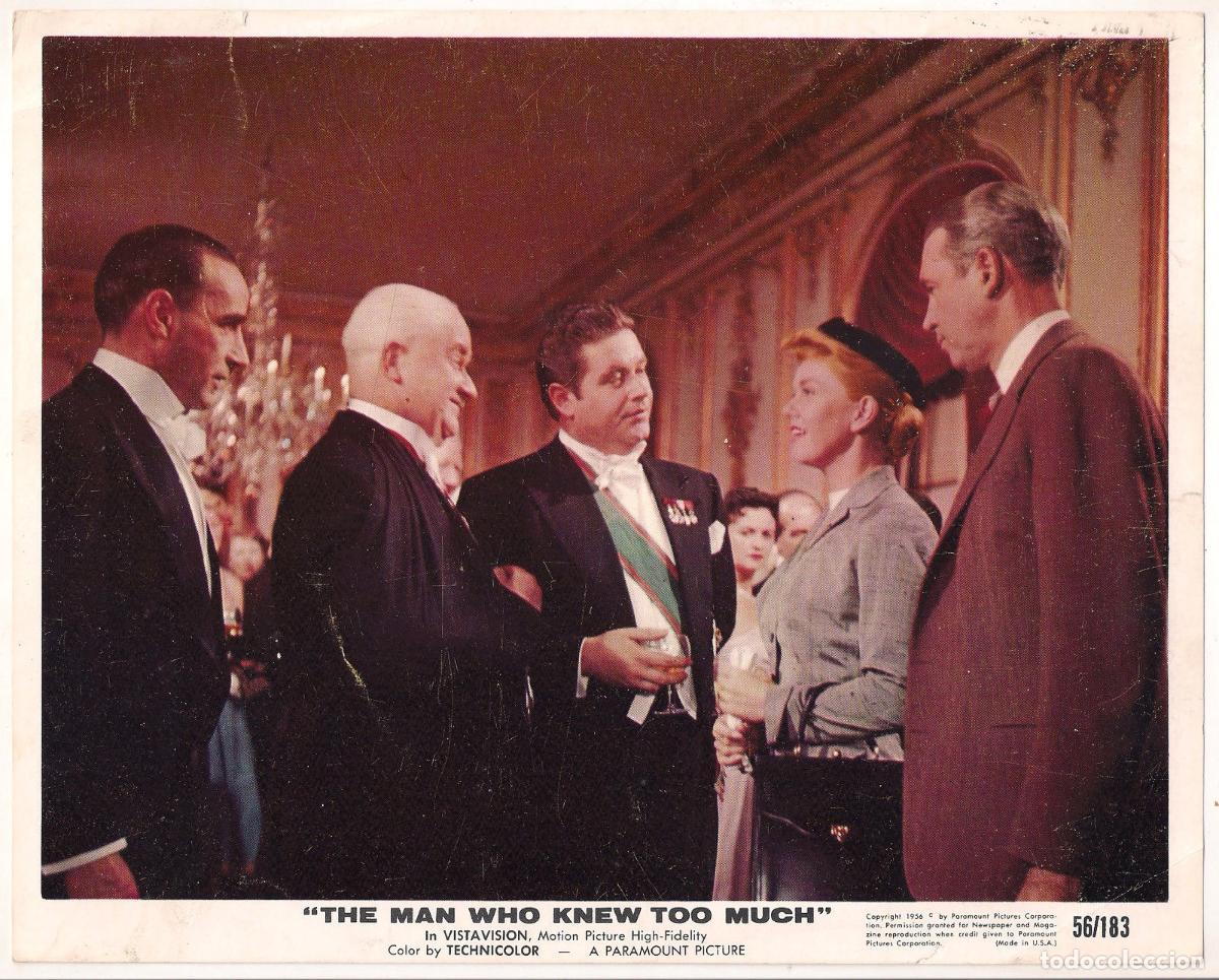 Cine: FCJ 10168D EL HOMBRE QUE SABIA DEMASIADO ALFRED HITCHCOCK FOTOCROMO LOBBY CARD ORIGINAL AMERICANO