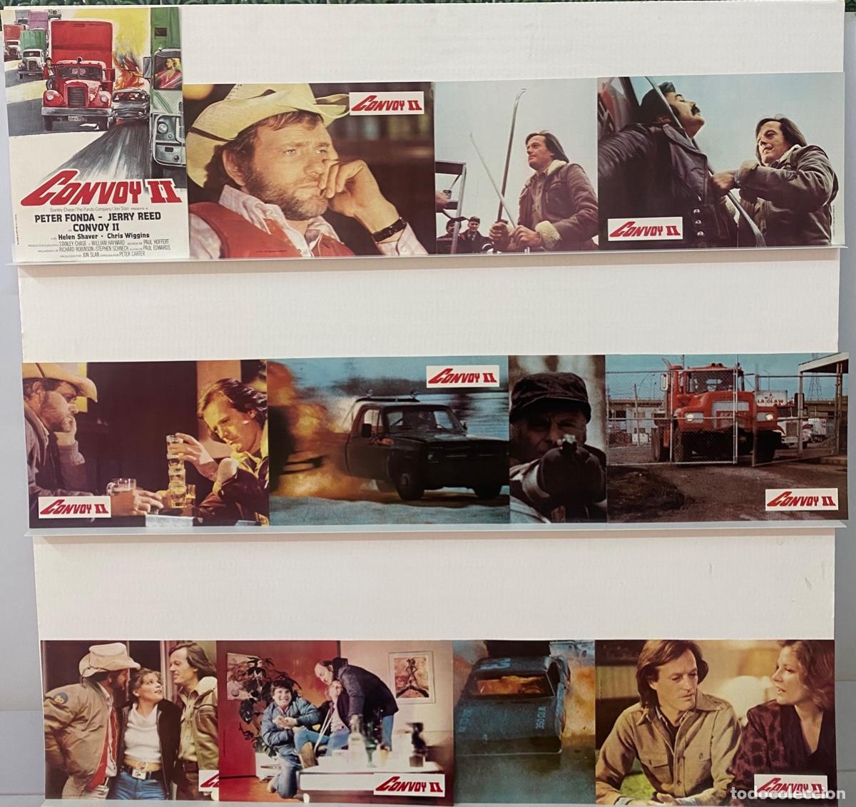 Cinema: CONVOY II. PETER FONDA, JERRY REED, HELEN SHAVER, CHRIS WIGGINS. 12 FOTOCROMOS ORIGINALES.