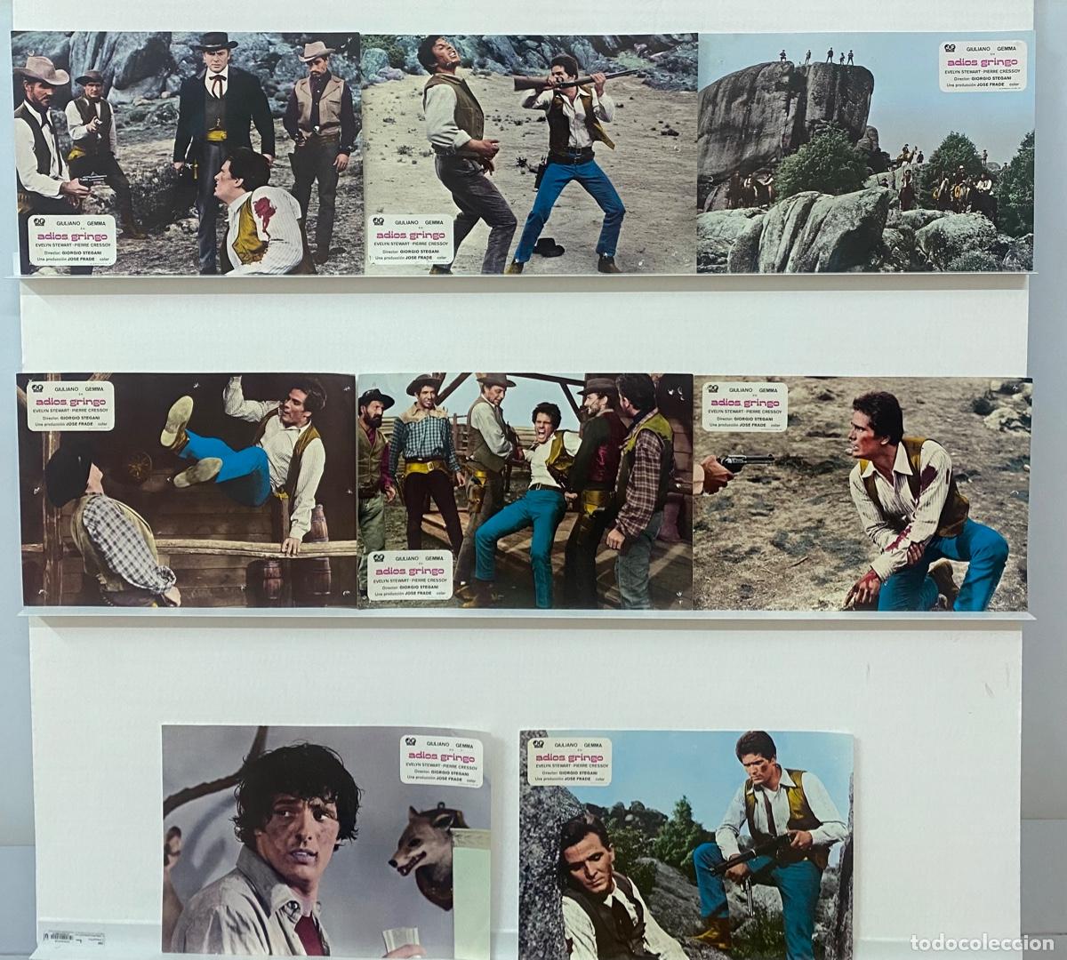 Kino: ADIOS GRINGO.Giuliano Gemma, Ida Galli, Pierre Cressoy. 8 FOTOCROMOS ORIGINALES.
