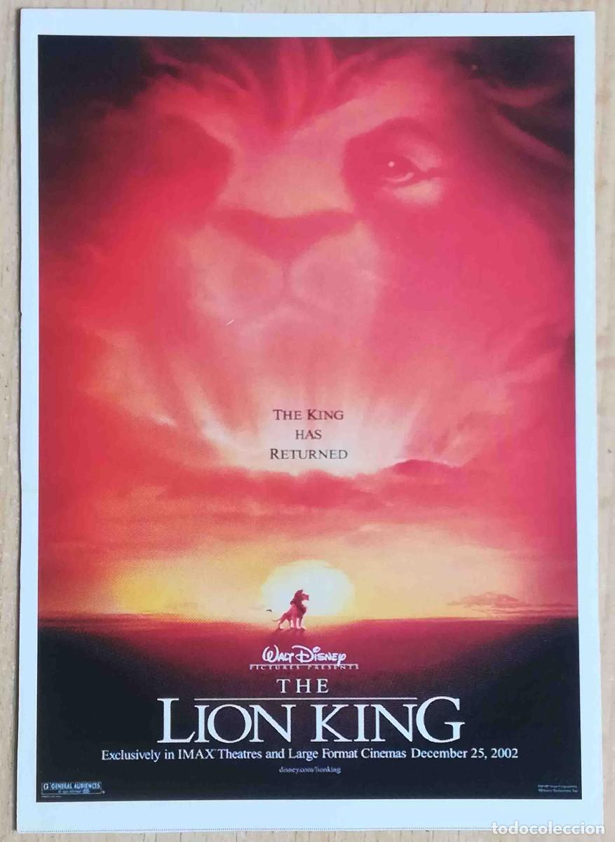 Cine: El rey le&oacute;n. Walt Disney Pictures (Rob Minkoff & Roger Allers, 1994) Programa de mano revista acci&oacute;n