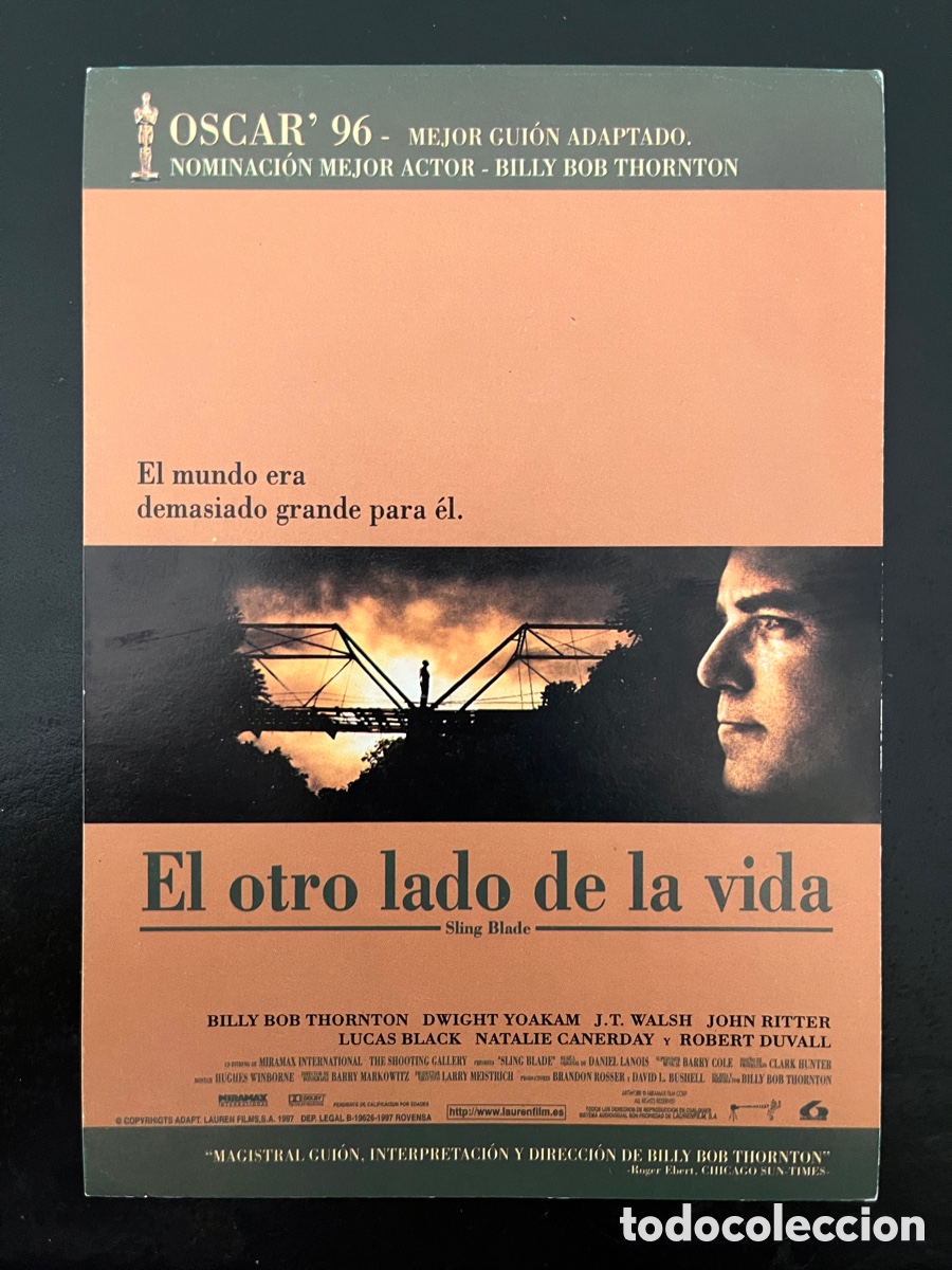 Cine: Postal cartel pel&iacute;cula EL OTRO LADO DE LA VIDA de Billy Bob Thornton con Dwight Yoakam y J.T. Walsh