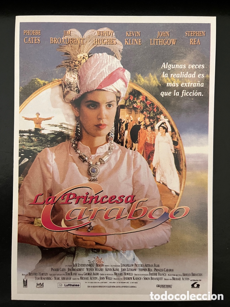 Cine: Postal cartel pel&iacute;cula LA PRINCESA CARABOO (Princess Caraboo) con Phoebe Cates, Jim Broadbent
