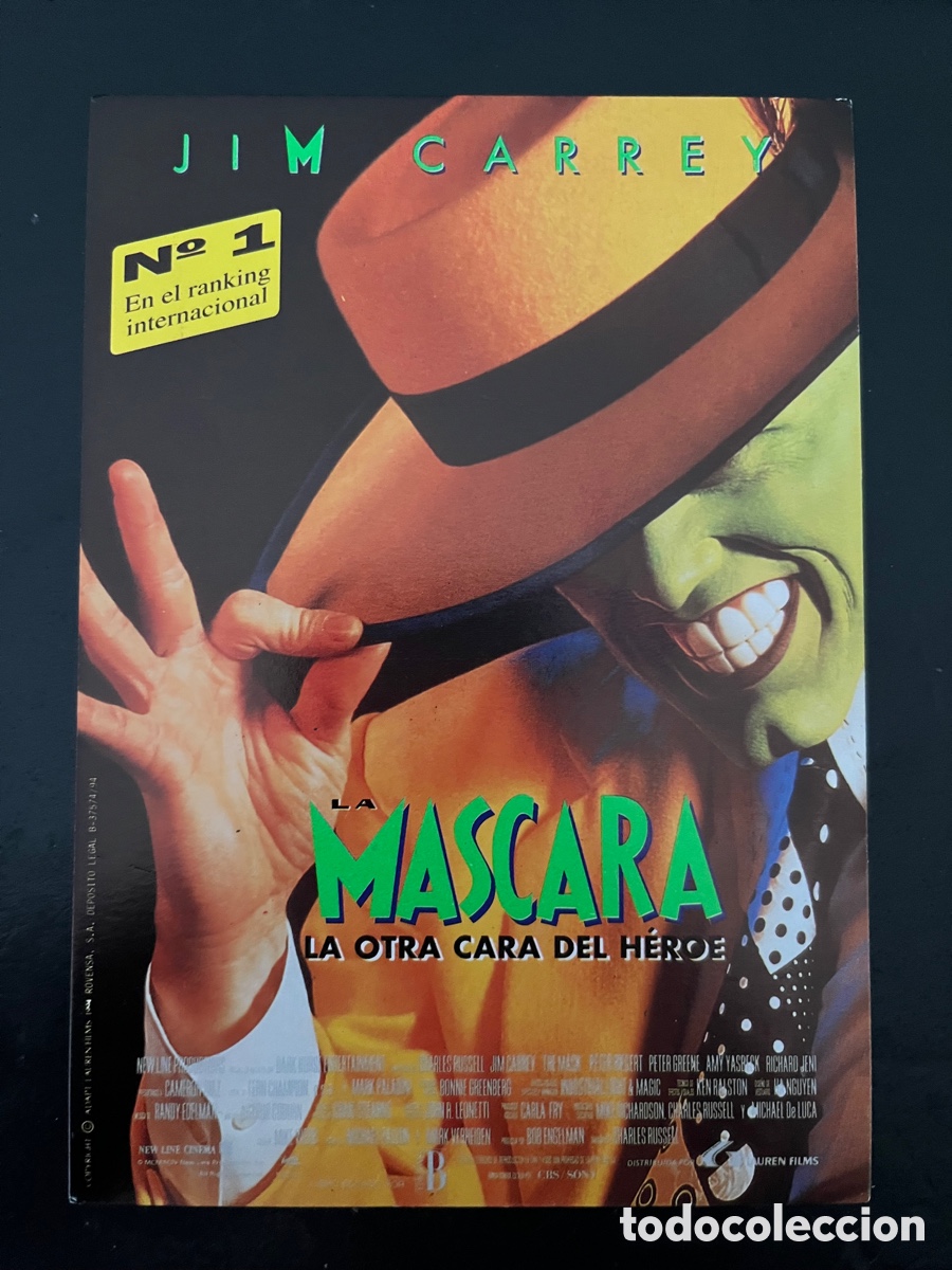 Cin&eacute;ma: Postal pel&iacute;cula LA M&Aacute;SCARA (The Mask) con Jim Carrey, Cameron D&iacute;az, Peter Riegert, Peter Greene