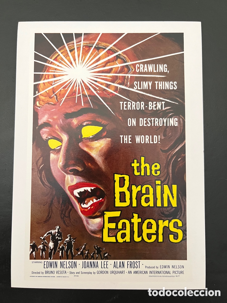Cinema: Postal pel&iacute;cula THE BRAIN EATERS (Las sanguijuelas humanas) con Leonard Nimoy, Ed Nelson