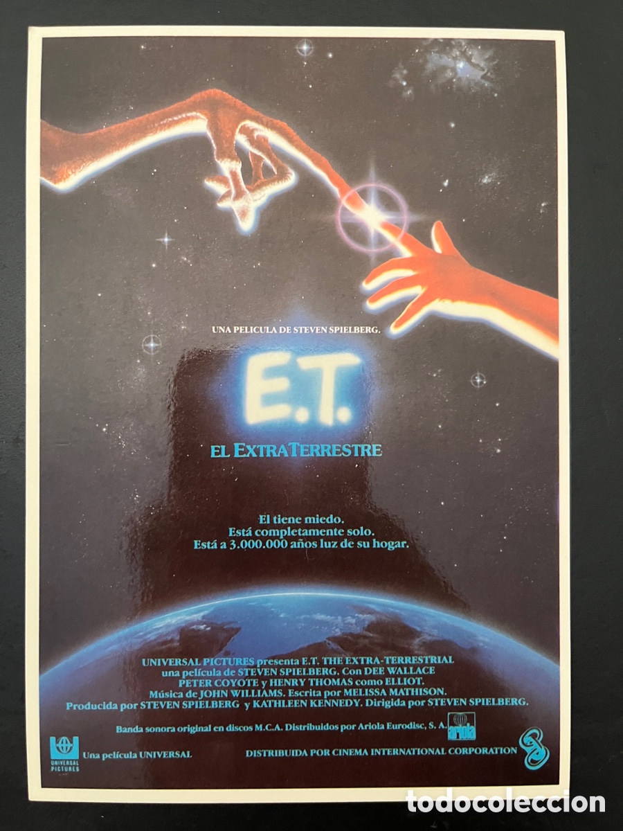 Cine: Postal pel&iacute;cula E.T. EL EXTRATERRESTRE de Steven Spielberg