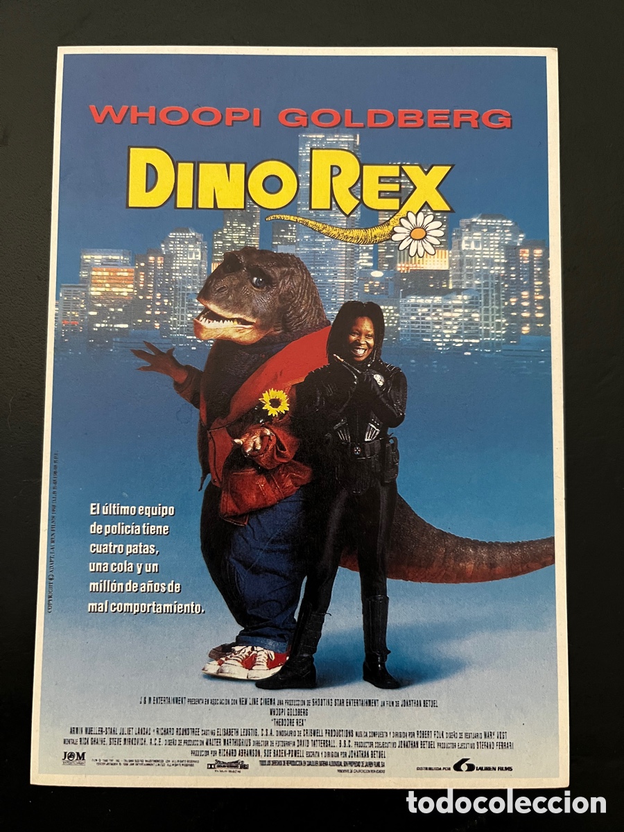 Cin&eacute;ma: Postal pel&iacute;cula DINO REX (Theodore Rex) con Whoopi Goldberg, Armin Mueller-Stahl, Carol Kane