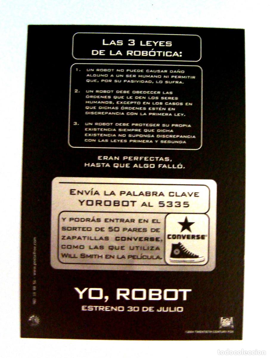 tarjeta publicitaria pelicula yo robot - Compra venta en todocoleccion