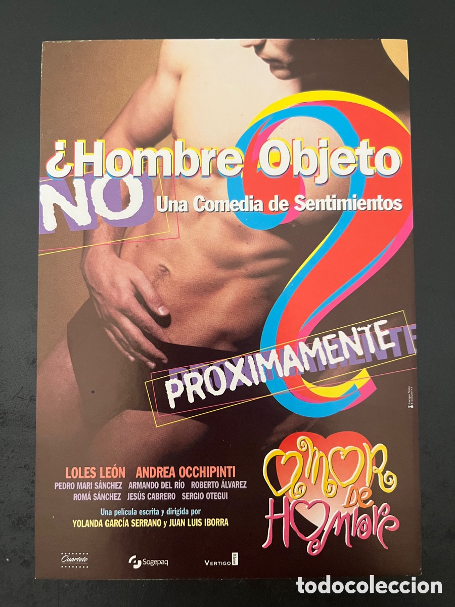 Cine: Postal pel&iacute;cula AMOR DE HOMBRE c/ Loles Le&oacute;n, Pedro Mari S&aacute;nchez, Andrea Occhipinti, Roberto &Aacute;lvarez
