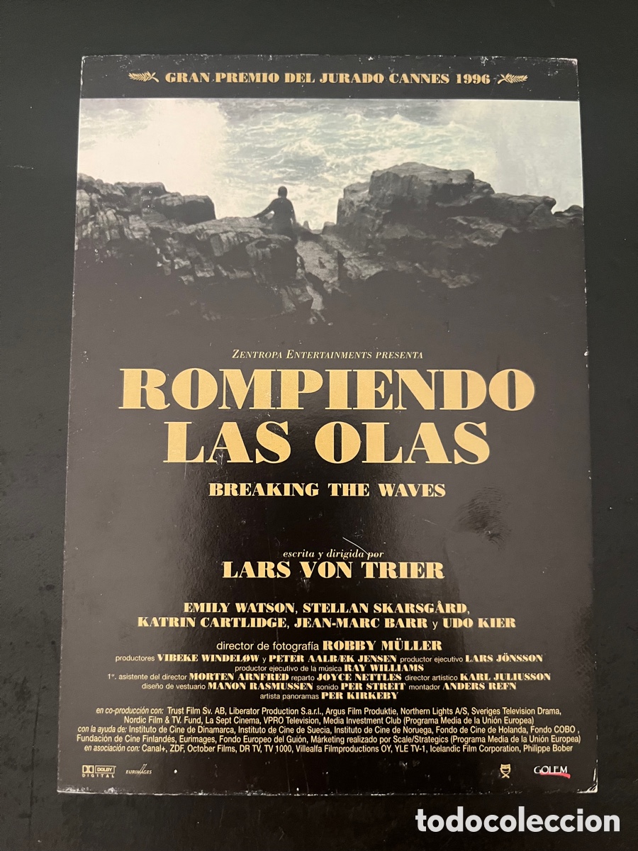 Cine: Postal pel&iacute;cula ROMPIENDO LAS OLAS ( Breaking the waves) con Emily Watson, Stellan Skarsgard