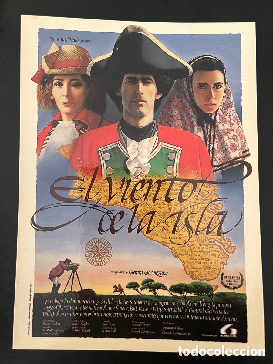 Cin&eacute;ma: Postal pel&iacute;cula EL VIENTO DE LA ISLA (El vent de l'illa) con Simon Casel, Mara Truscana, Ona Planas
