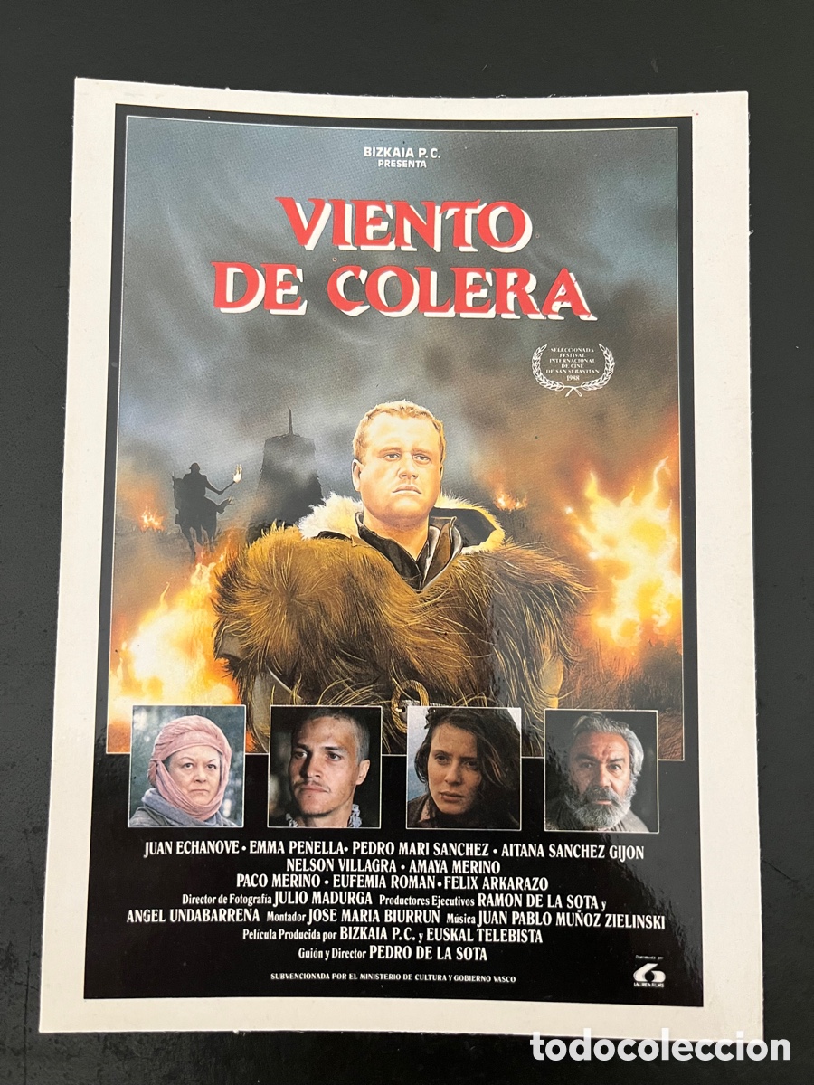 Cinema: Postal pel&iacute;cula VIENTO DE C&Oacute;LERA con Juan Echanove, Emma Penella, Francisco Merino, Nelson Villagra