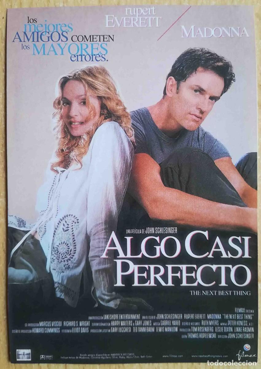 Cine: Algo casi perfecto. 2000 (Rupert Everett, Madonna, Michael Vartan) Programa de mano revista acci&oacute;n