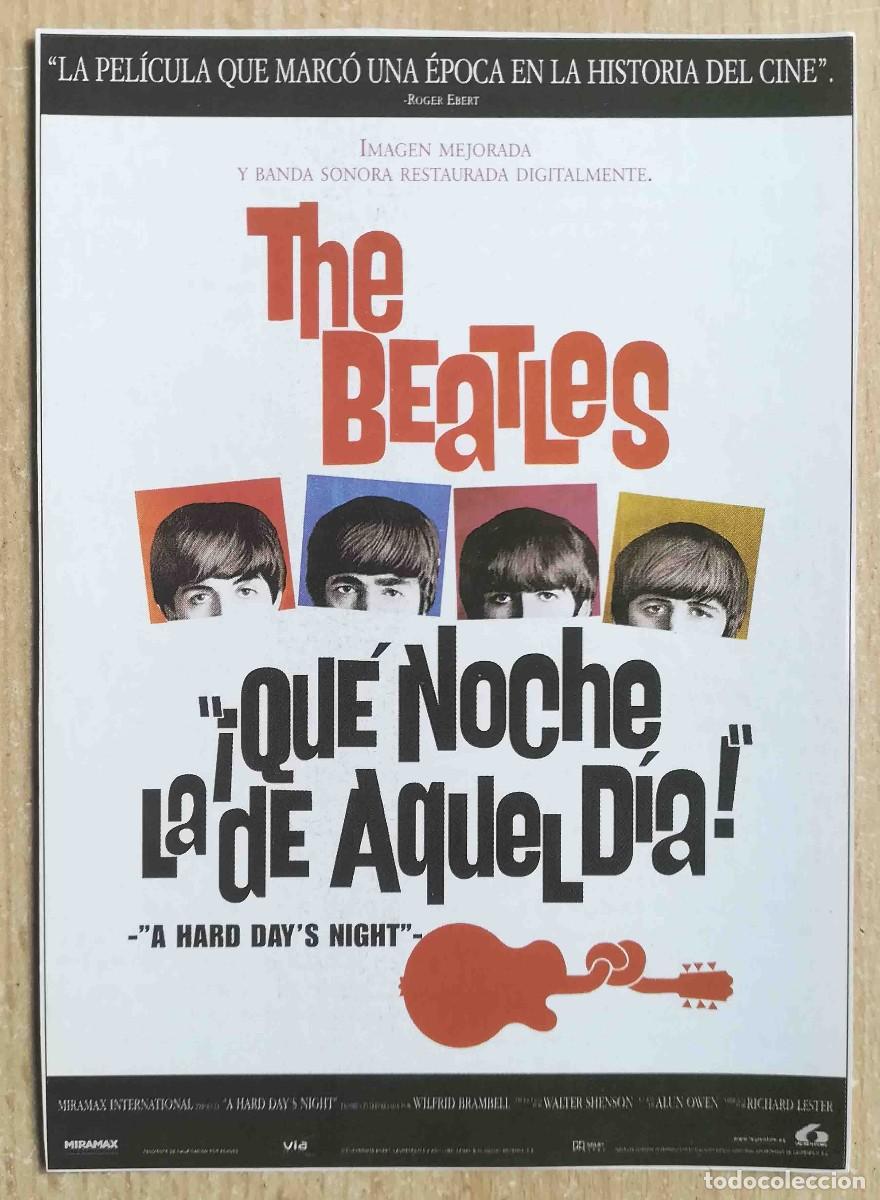 Cine: &iexcl;Qu&eacute; noche la de aquel d&iacute;a! - The Beatles - (Richard Lester, 1964) Programa de mano revista acci&oacute;n