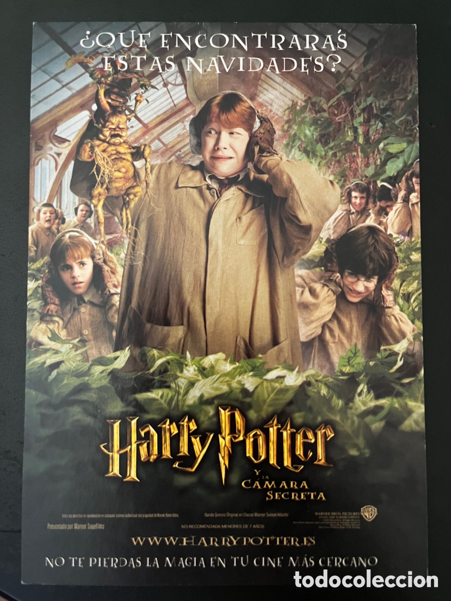 Cine: Postal pel&iacute;cula HARRY POTTER Y LA C&Aacute;MARA SECRETA (Harry Potter and the chamber of secrets)