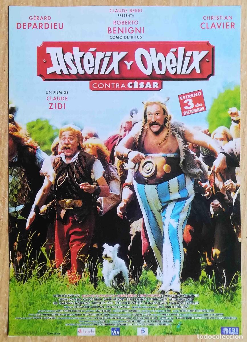 Cine: Ast&eacute;rix y Ob&eacute;lix contra C&eacute;sar 1999 (G&eacute;rard Depardieu, Chris Clavier) Programa de mano revista acci&oacute;n