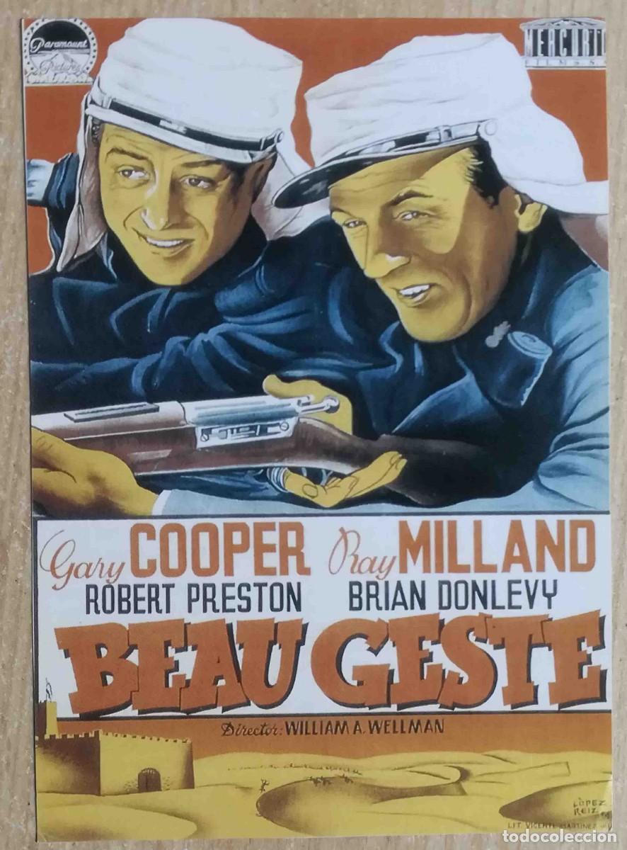 Cine: Beau Geste. William A. Wellman, 1939 (Gary Cooper, Ray Milland) Programa de mano revista acci&oacute;n