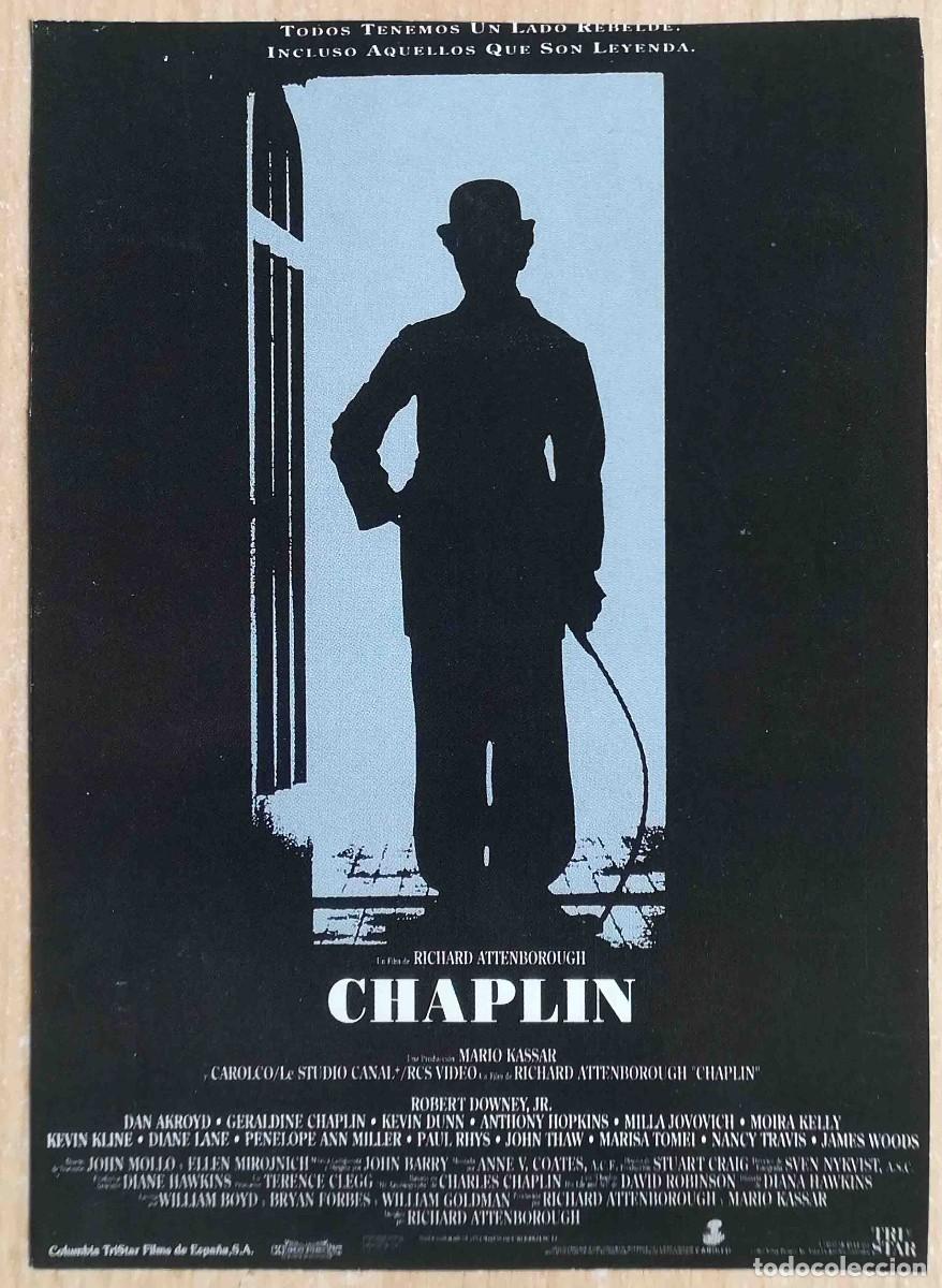 Cine: Chaplin. Richard Attenborough, 1992 (Robert Downey, Anthony Hopkins) Programa de mano revista acci&oacute;n