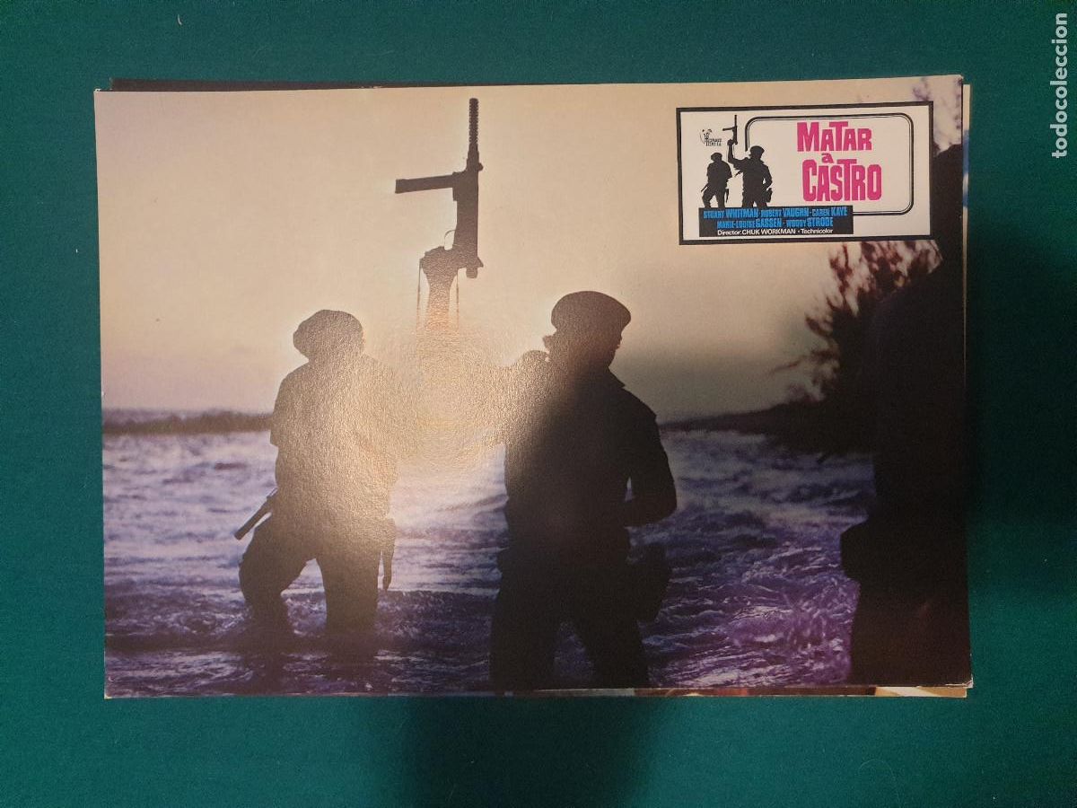 Cinema: MATAR A CASTRO ROBERT VAUGHN WOODY STRODE SET COMPLETO 12 FOTOCROMOS