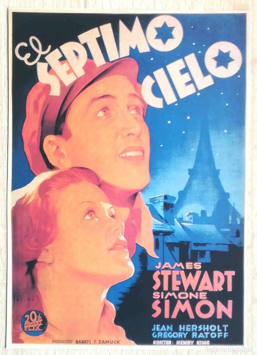 Cine: El s&eacute;ptimo Cielo. Henry King, 1937 (James Stewart, Simone Simon) Programa de mano revista acci&oacute;n