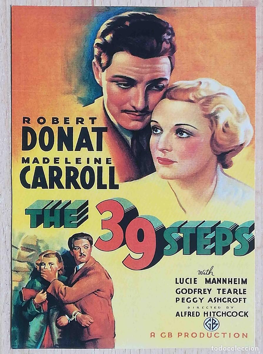 Cine: 39 escalones Alfred Hitchcock 1935 (Robert Donat, Madeleine Carroll) Programa de mano revista acci&oacute;n