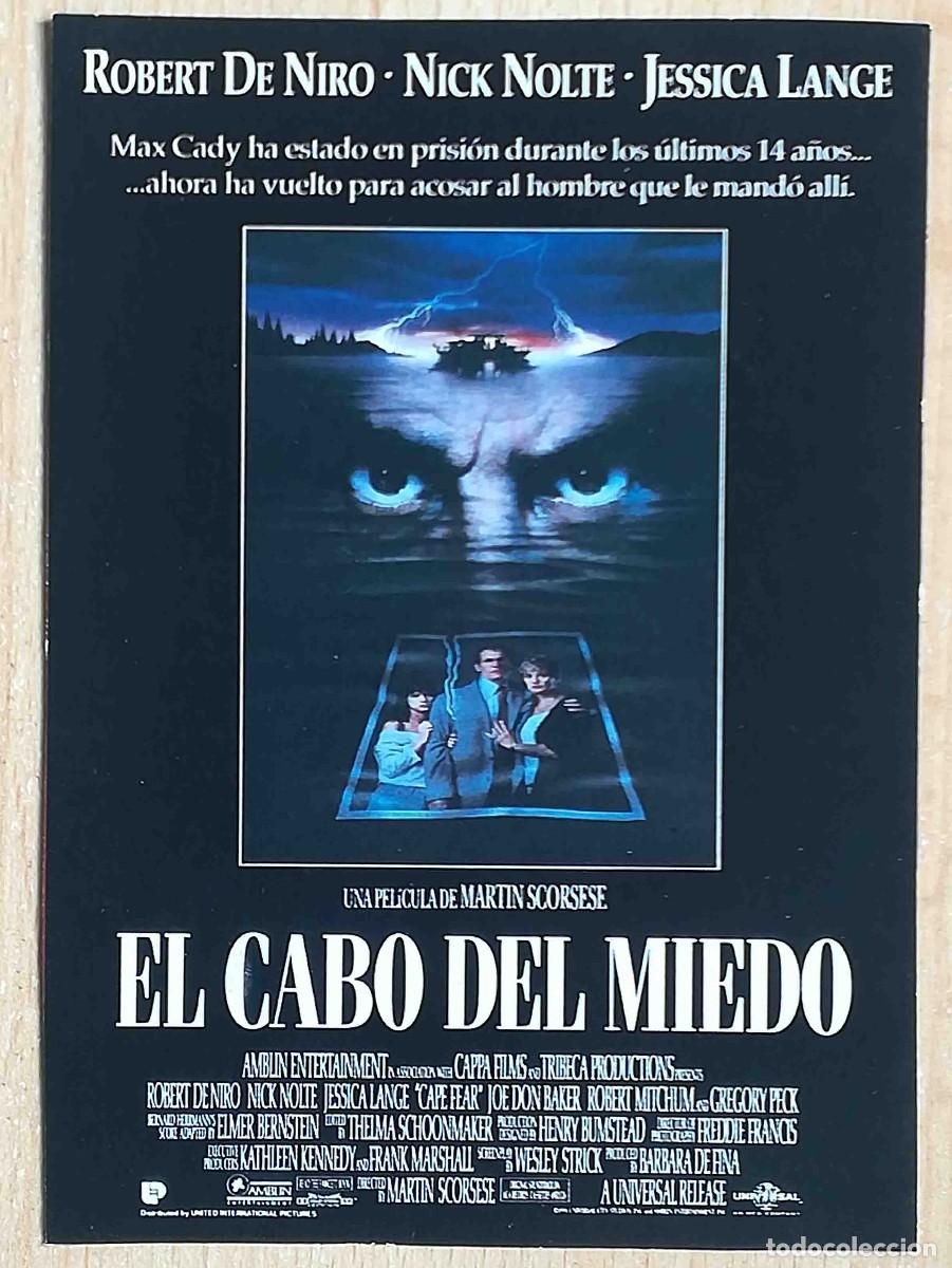 Cine: El cabo del miedo. Martin Scorsese 1991 (Robert De Niro, Nick Nolte) Programa de mano revista acci&oacute;n