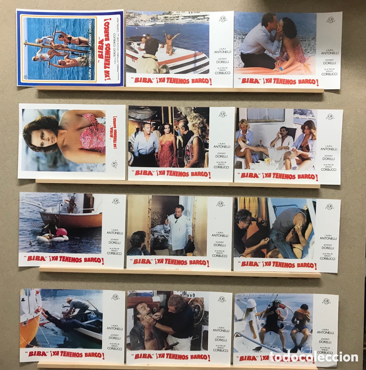 Kino: BIBA, YA TENEMOS BARCO - LAURA ANTONELLI, JOHNNY DORELLI - A&Ntilde;O 1981 - SET COMPLETO 12 FOTOCROMOS