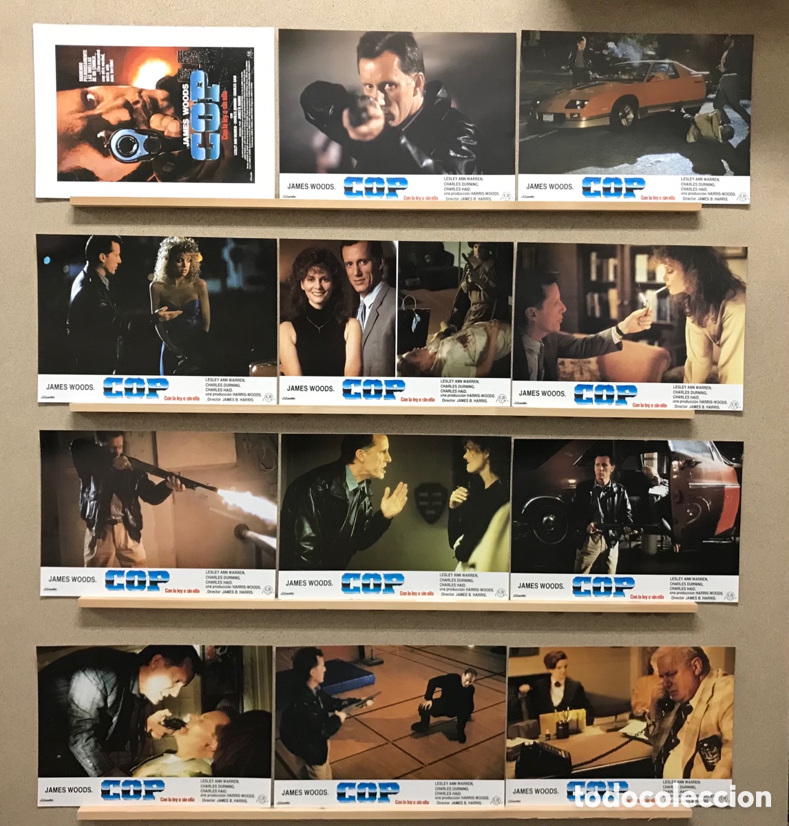 Cin&eacute;ma: COP - JAMES WOODS - SET COMPLETO 12 FOTOCROMOS