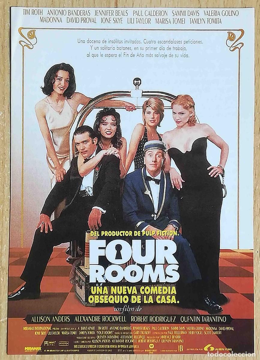 Cine: Four Rooms 1995 (Antonio Banderas, Valeria Golino, Tim Roth,Madonna) Programa de mano revista acci&oacute;n
