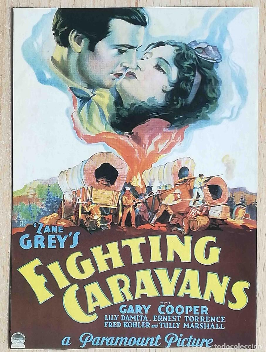 Cine: Caravanas b&eacute;licas, camino del Oeste. 1931 (Gary Cooper, Lili Damita) Programa de mano revista acci&oacute;n