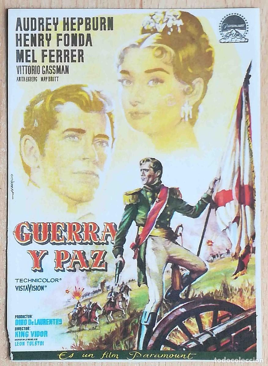 Cine: Guerra y paz. King Vidor 1956 (Audrey Hepburn, Henry Fonda) Programa de mano revista acci&oacute;n
