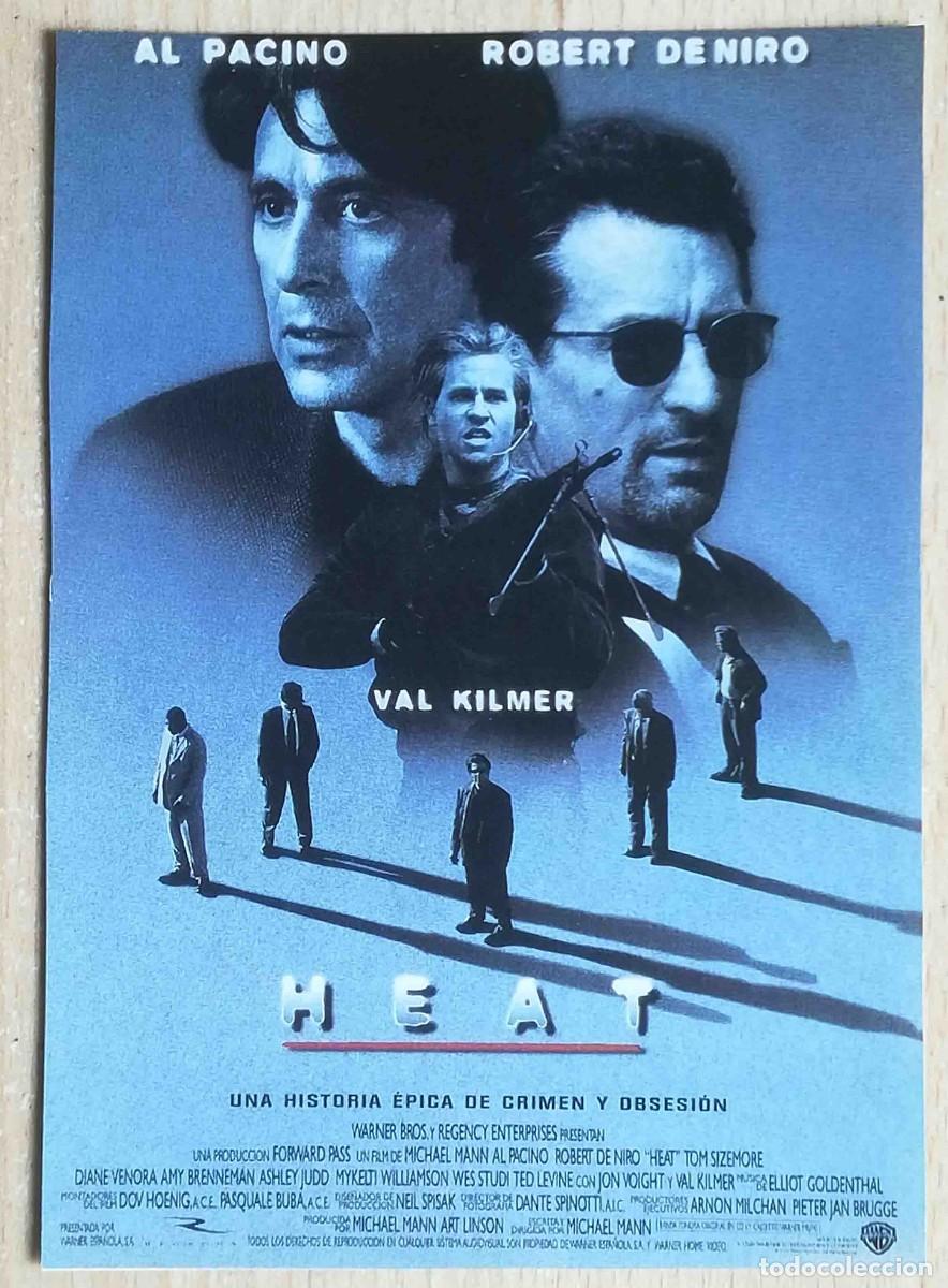 Cine: Heat. Michael Mann, 1995 (Robert De Niro, Al Pacino, Val Kilmer) Programa de mano revista acci&oacute;n