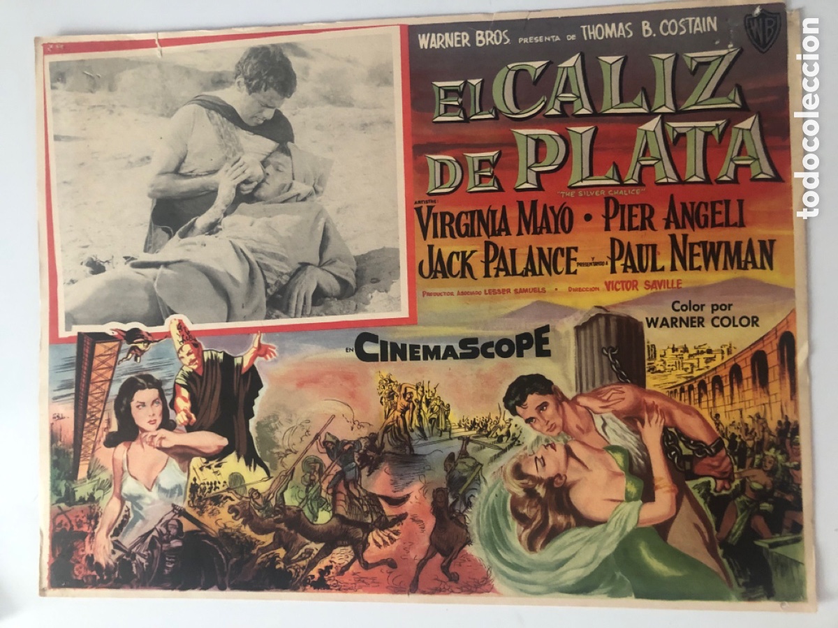Cine: Fotocromo mexicano el c&aacute;liz de plata pier angeli paul newman 31 x 42 cm u