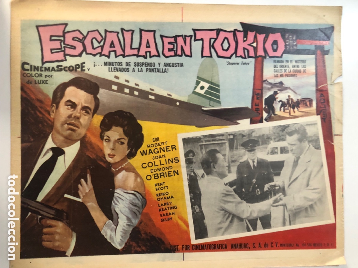 Cine: Fotocromo mexicano escala en tokio robert wagner Joan collins 31x42 cm u