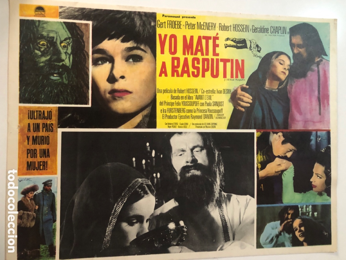 Cine: Fotocromo mexicano yo mat&eacute; a Rasput&iacute;n Geraldine chaplin gert froebe 31x42 cm u