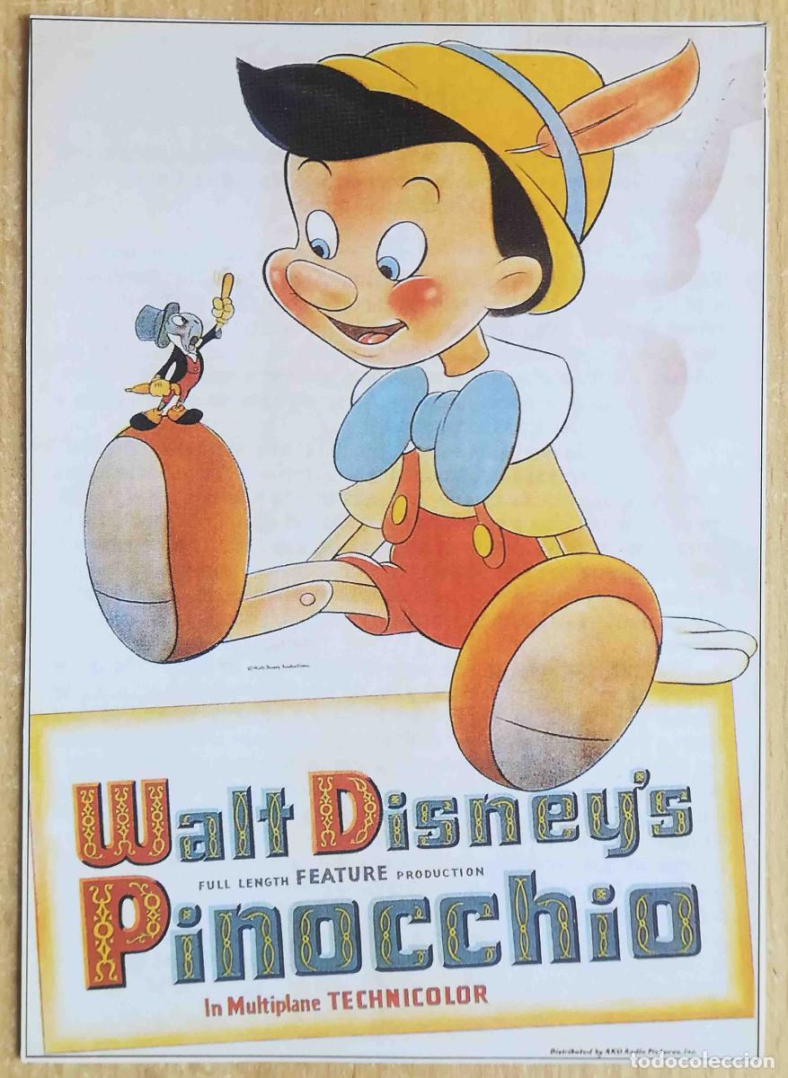 Cine: Pinocho. Walt Disney Prod. (Ben Sharpsteen, Hamilton Luske. 1940) Programa de mano revista acci&oacute;n