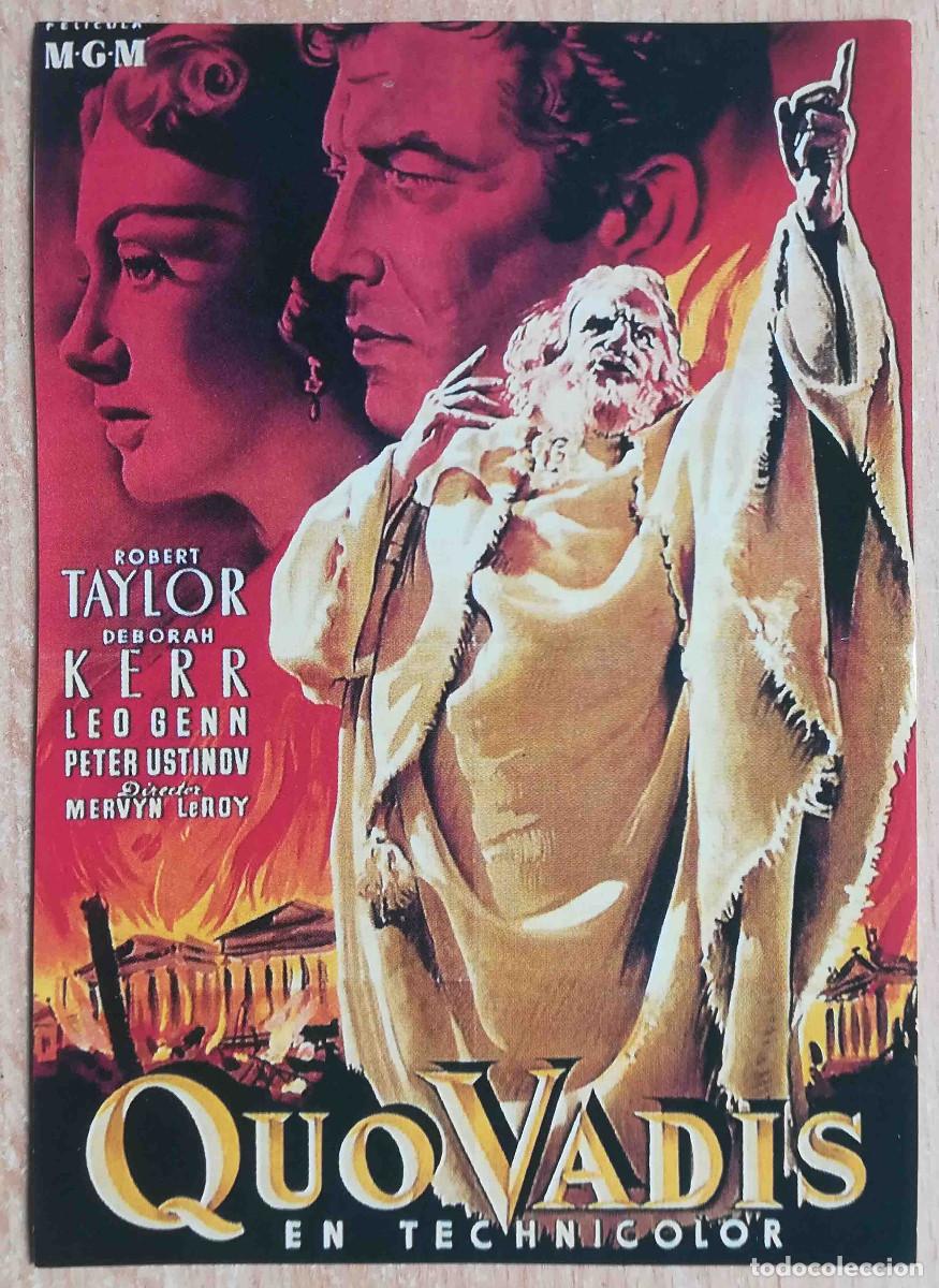 Cine: Quo Vadis. Mervyn LeRoy, 1951 (Robert Taylor, Deborah Kerr) Programa de mano revista acci&oacute;n