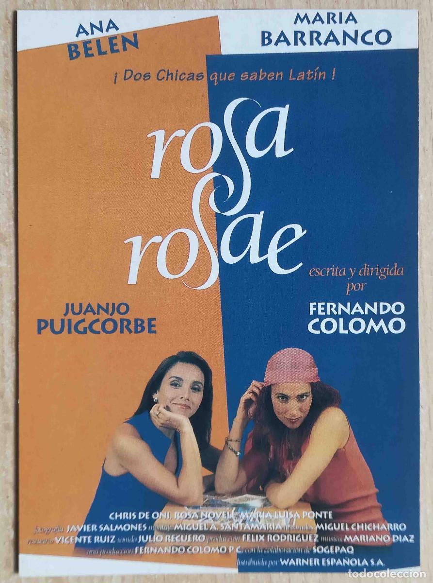 Cine: Rosa Rosae. Fernando Colomo, 1993 (Ana Bel&eacute;n, Mar&iacute;a Barranco) Programa de mano revista acci&oacute;n