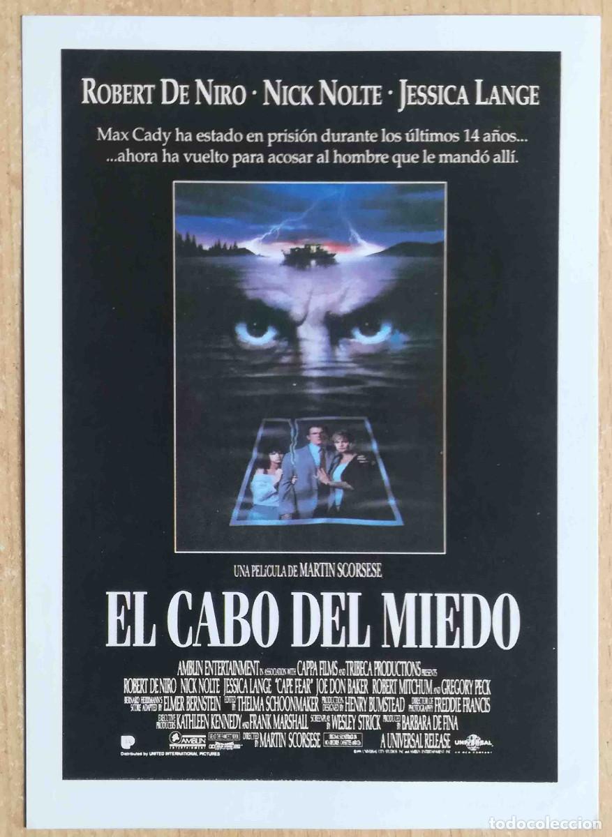 Cine: El cabo del miedo. Martin Scorsese, 1991 (Robert De Niro, Nick Nolte) Programa de mano Edifichas