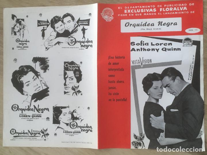 Cine: orquidea negra anthony quinn sofia loren black orchid guia publciitaria original estreno