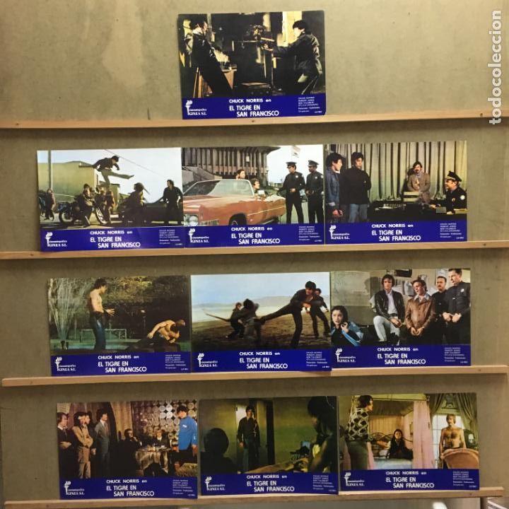 Kino: CM34 EL TIGRE EN SAN FRANCISCO CHUCK NORRIS SET COMPLETO 10 FOTOCROMOS ORIGINAL ESTRENO