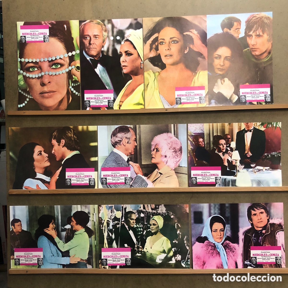 Cine: CN39D MIERCOLES DE CENIZA ELIZABETH TAYLOR HELMUT BERGER COMPLETO 10 FOTOCROMOS ORIGINAL ESTRENO