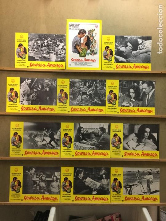 Cine: CO53D SONRISA AMARGA CASTILLOS EN LA ARENA ELIZABETH TAYLOR BURTON SET 12 FOTOCROMOS ORIGINAL ESPA&Ntilde;O
