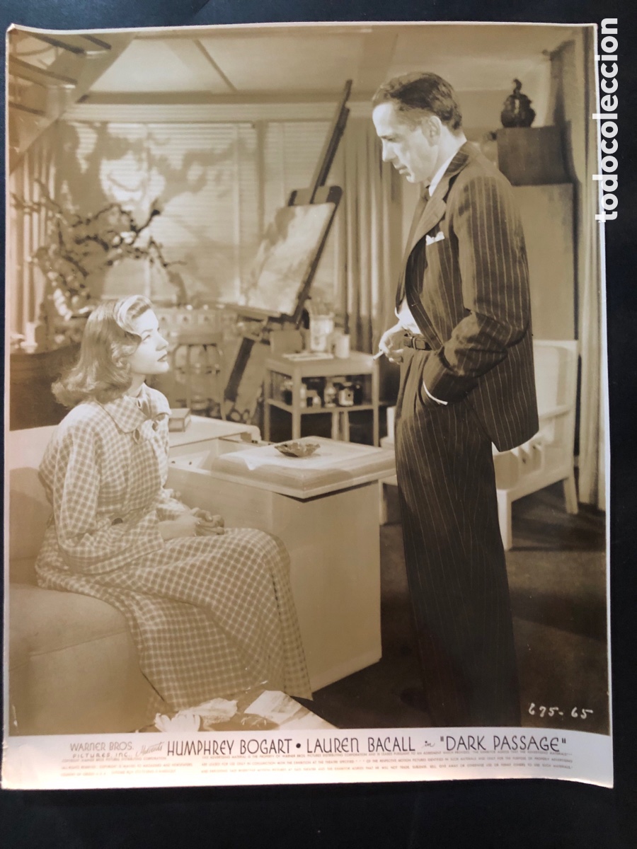 Cine: Foto original warner Bros de humphrey Bogart y lauren bacall la senda tenebrosa