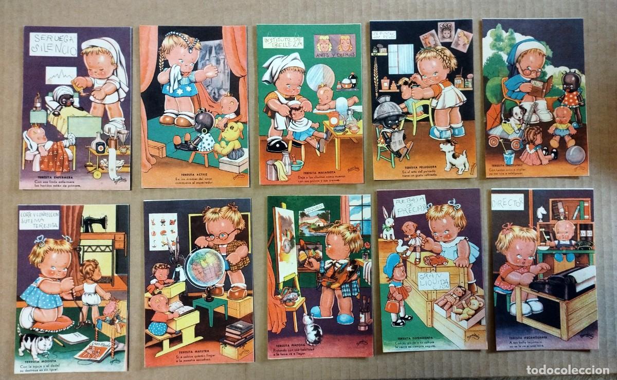 Cine: POSTALES TERESITA , SERIE COMPLETA DE 10. DIBUJO BOMBON, A&Ntilde;OS 50