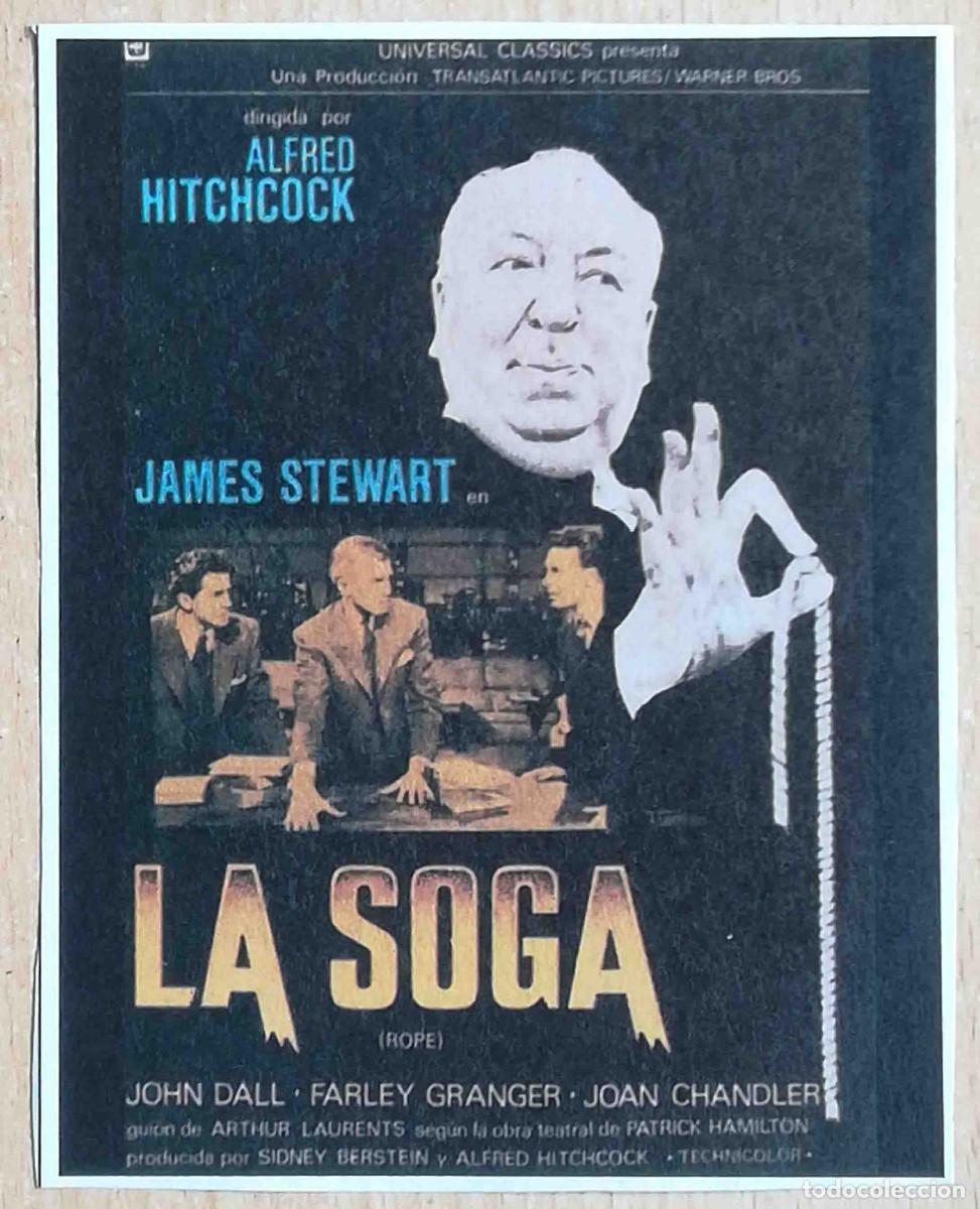 Cine: La soga. Alfred Hitchcock, 1948 (James Stewart, John Dall, Farley Granger) Programa de mano revista