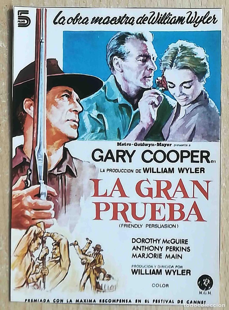 Cine: La gran prueba. William Wyler 1956 (Gary Cooper, Dorothy McGuire) Programa de mano revista