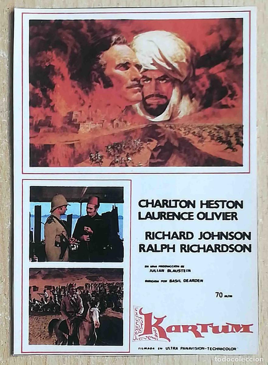 Cine: Kartum. Reino Unido 1966 (Charlton Heston, Laurence Olivier, Rich. Johnson) Programa de mano revista