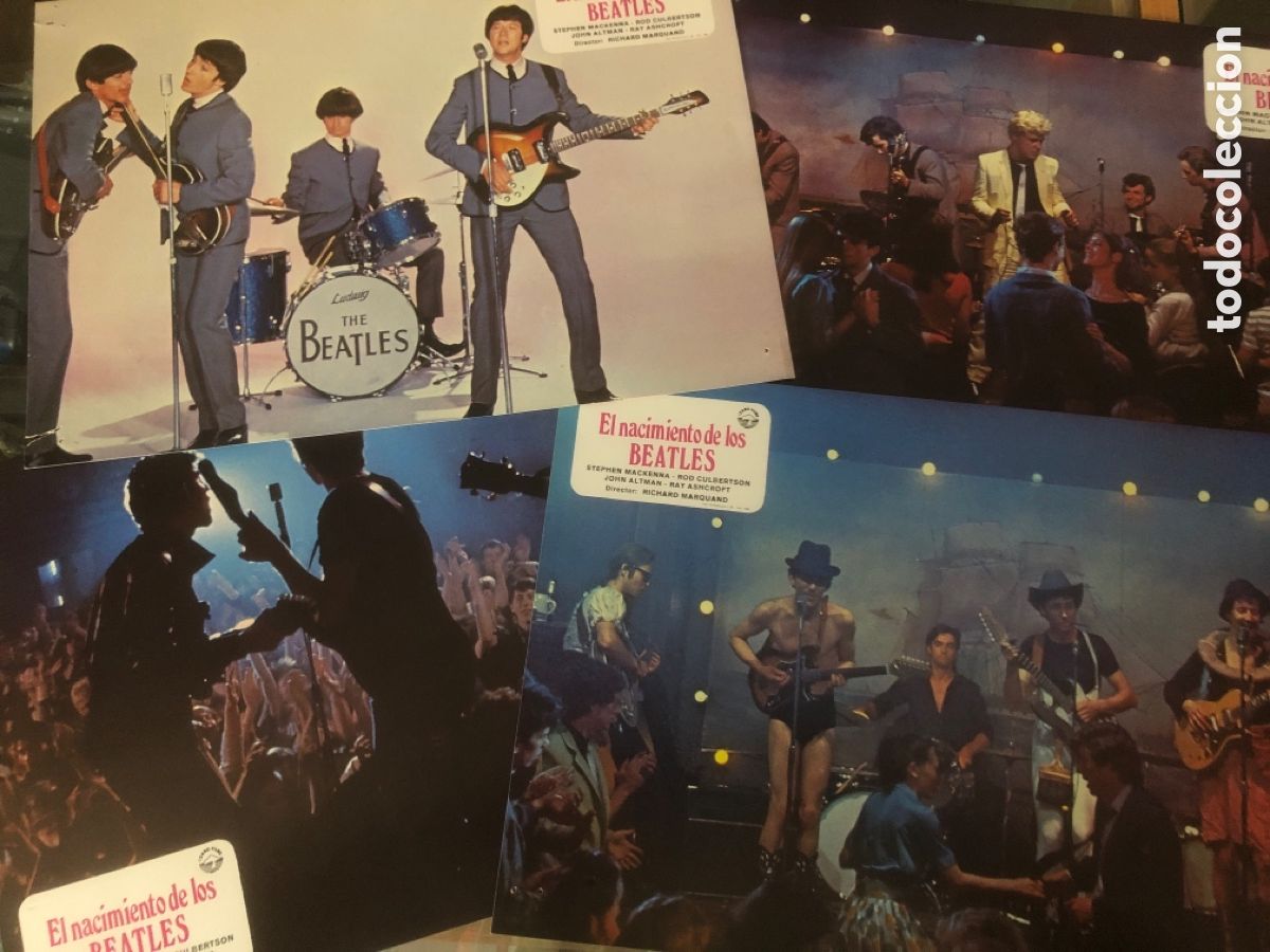 Kino: PELICULA EL NACIMIENTO DE LOS BEATLES SET COMPLETO DEL ESTRENO 12 FOTOCROMOS