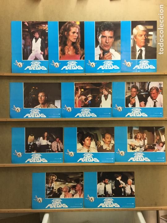 Cine: QV21 ATERRIZA COMO PUEDAS LESLIE NIELSEN ABDUL-JABBAR SET COMPLETO 12 FOTOCROMOS ORIGINAL ESTRENO