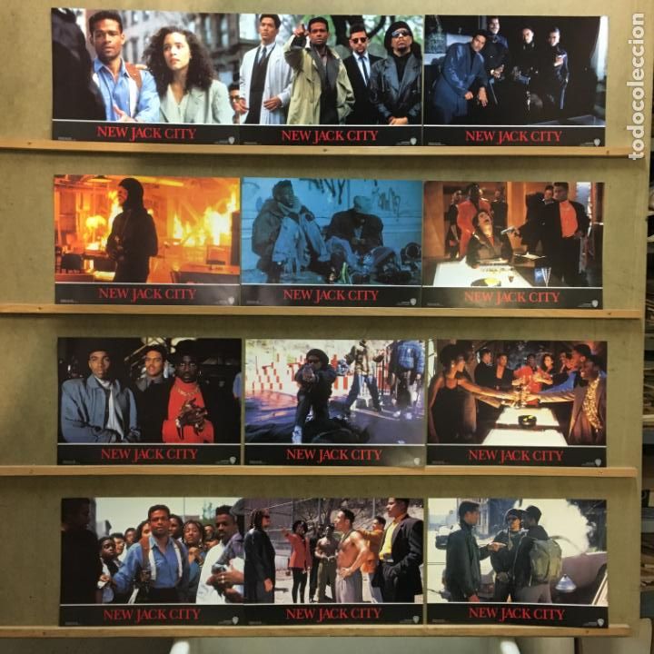 Cin&eacute;ma: QV27 NEW JACK CITY WESLEY SNIPES MARIO VAN PEEBLES ICE-T SET COMPLETO 12 FOTOCROMOS ORIGINAL ESTRENO